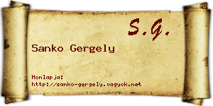 Sanko Gergely névjegykártya